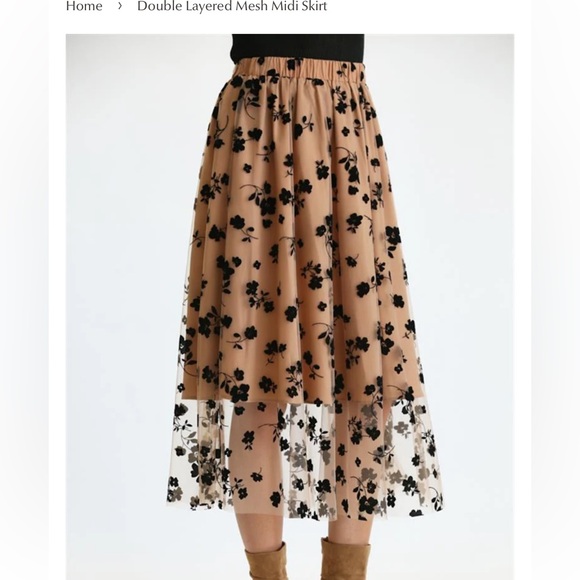 Mesh Tulle Double Layered Midi Skirt 💕 - Picture 5 of 8